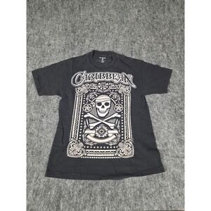 Del Sol Caribbean Pirate Skull T Shirt Mens Medium Black Color Changing Graphic